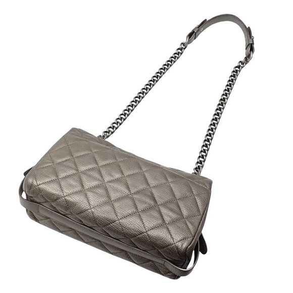 Pre Loved chanel Classic Shoulder Bag Quilted Lambskin Women Grey Shoulder Bags - Picture 2 of 8